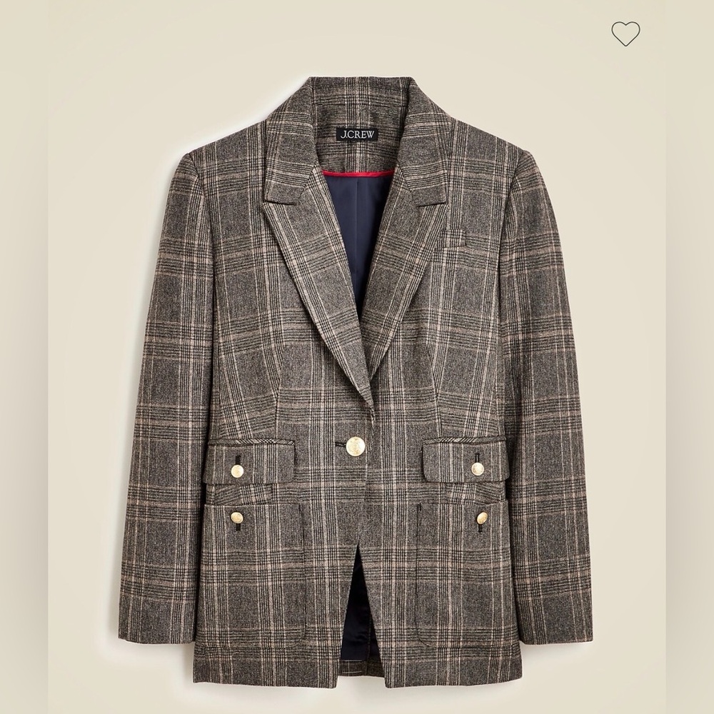 J. Crew Vivienne in Plaid Italian Wool Blend Size 8
